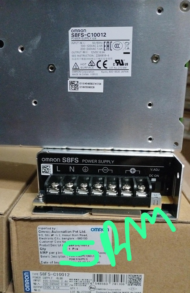 OMRON POWER SUPPLY  200-240VAC, S8FS-C10012