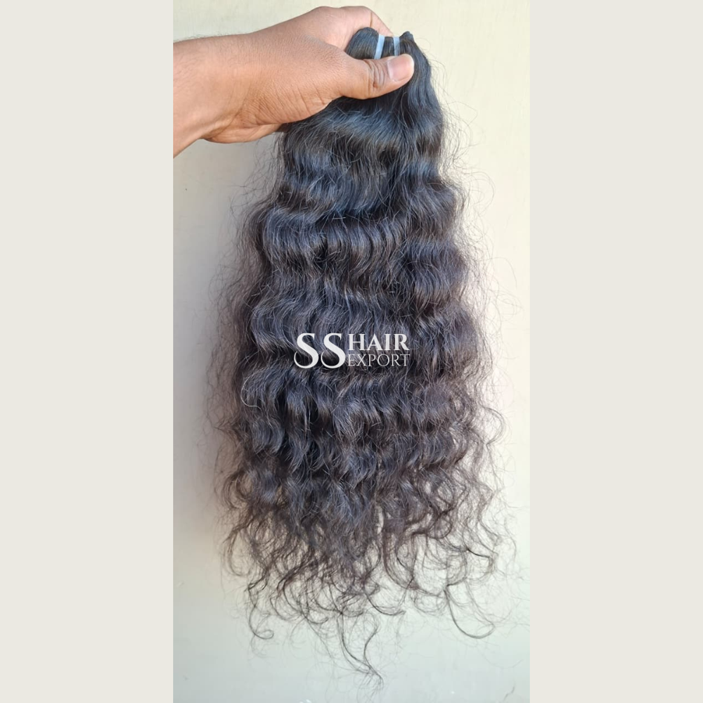 Curly Weft Hair Extensions Bundle Human hair for sew in Indian Exporter