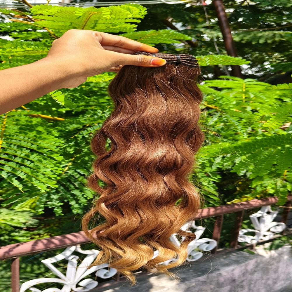 Single Donor Remy Permanent Colored Wavy Human Hair Extensions - Color: Black