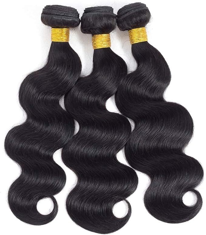 Body Wave Virgin Human Hair Bundles Natural Color Black Weft Hair Extensions