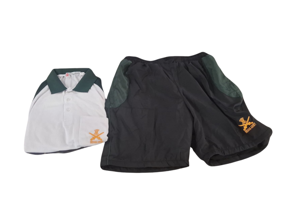 Indian Army Pt Dress - Color: White And Green