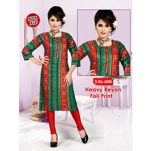 Ladies Foil Print Kurti