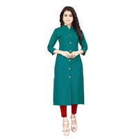Ladies Selfie Kurtis - Rayon, Size Xl, A-line Style, Available In Various Colors | Washable, Perfect For All Seasons, 3-4th Sleeve