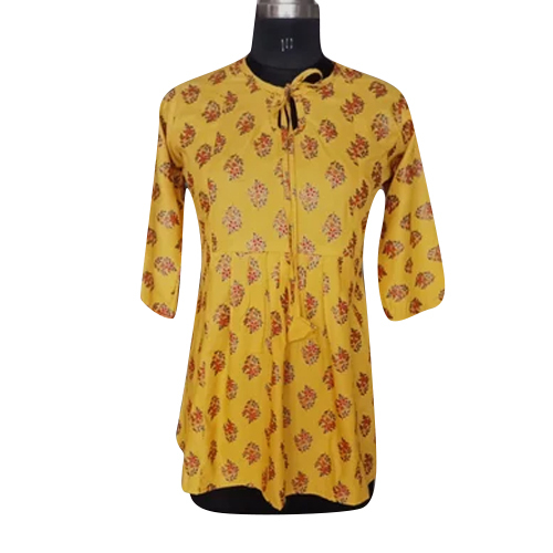 Ladies Yellow Western Top