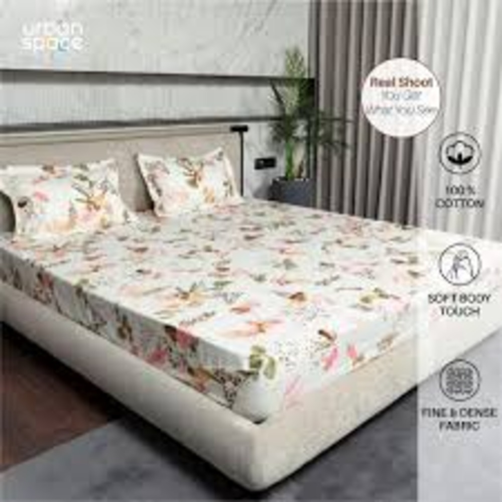100% Cotton Printed Bedsheet - Density: 90*100 Kilogram Per Cubic Meter (Kg/m3)