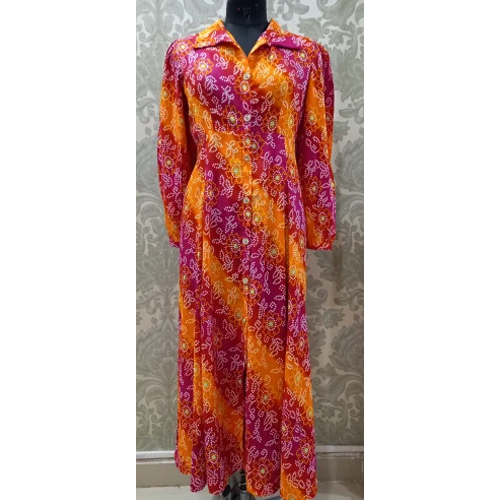 Ladies Customized Made Rayon Wrong Stitch Dresses