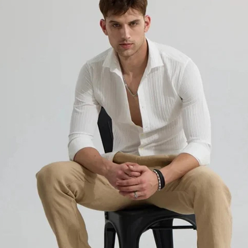 Mens White Shirt - Feature: Hand Wash