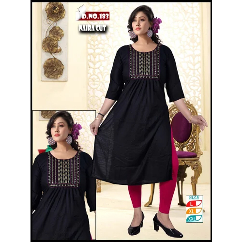 Ladies Embroidery Nyra Kurti - Color: Different Available