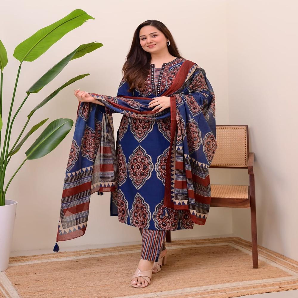 Ladies Long Designer Dress - Color: Multi Color