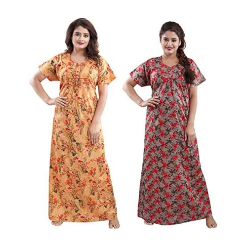 Ladies Printed Cotton Night Gown - Color: Different Available