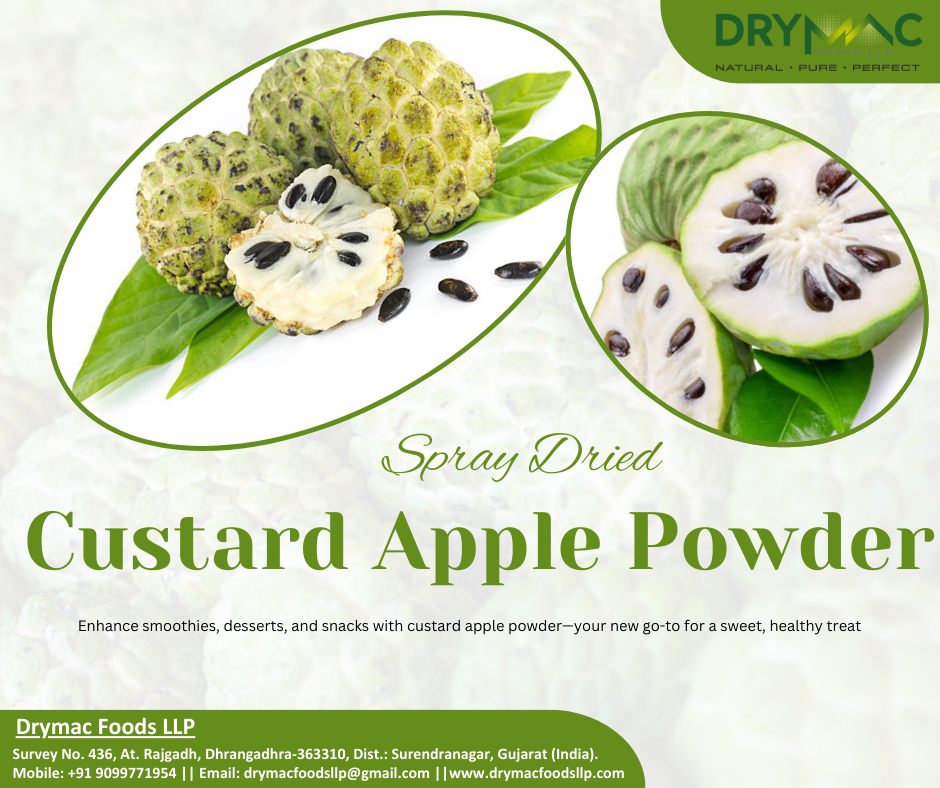 Custard Apple Powder - Powder Form, 12 Months Shelf Life | Soluble In Water, Ideal For Beverage Premixes, Bakery, Baby Foods, Jellies