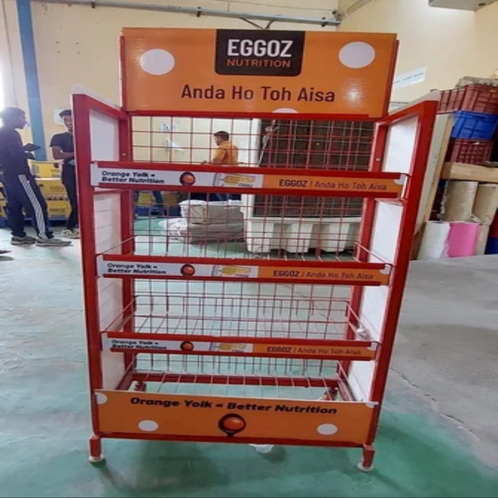 Snacks Display Rack - Durable Metal Frame, 4-tier Design , Versatile For Chips, Candies, And Bagged Snacks Storage