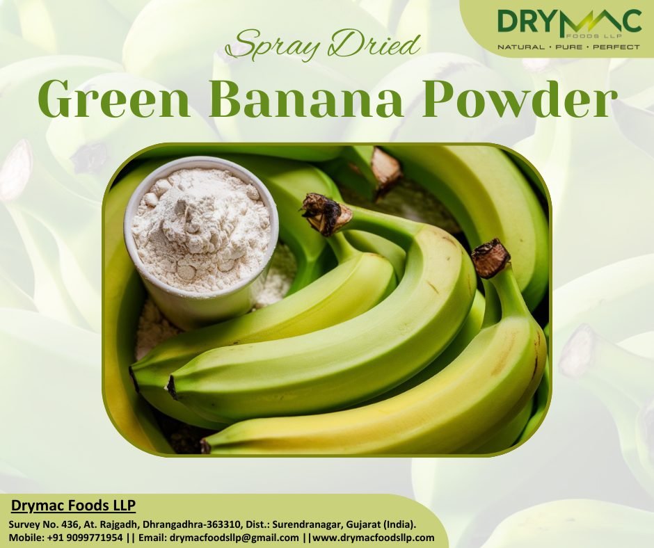 Spray Dried Green Banana Powder - White, Fine Powder | 12 Months Shelf Life, Water Soluble, Ideal For Instant Beverages & Bakery Applications