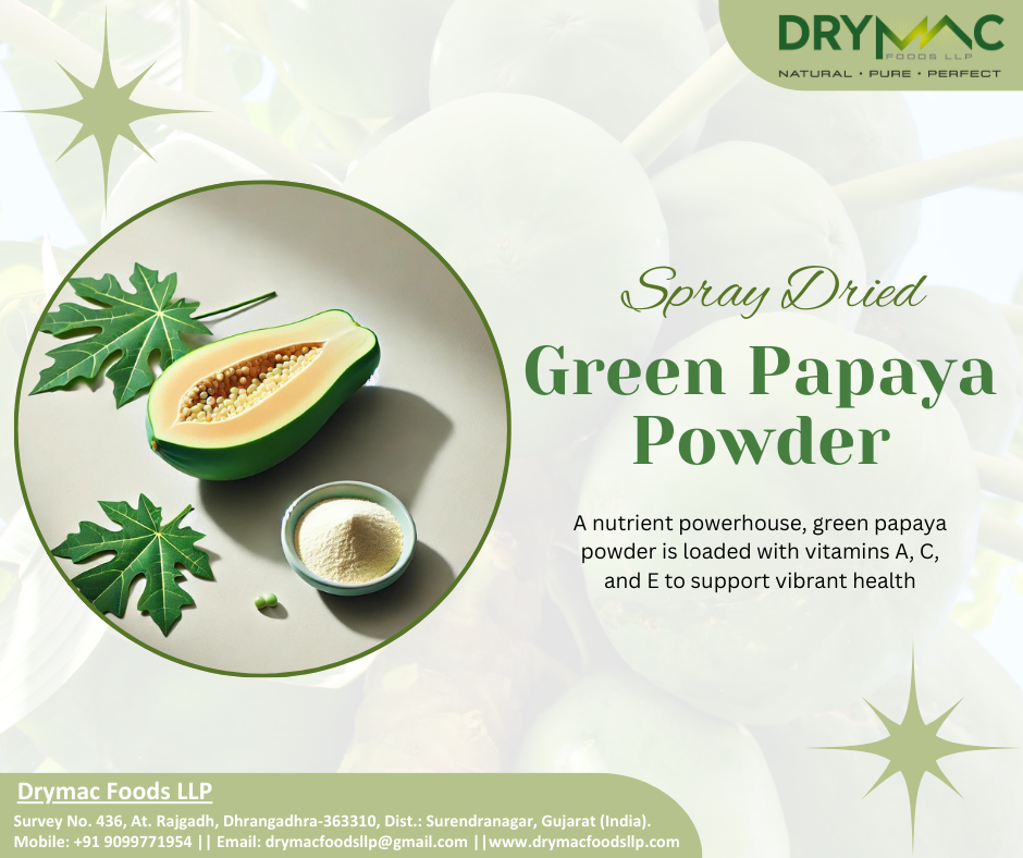 Unripe Green Papaya Powder - Water-soluble White Powder, 12 Months Shelf Life | Ideal For Beverage Premixes, Health Foods, Bakery Goods, Baby Foods, Jellies