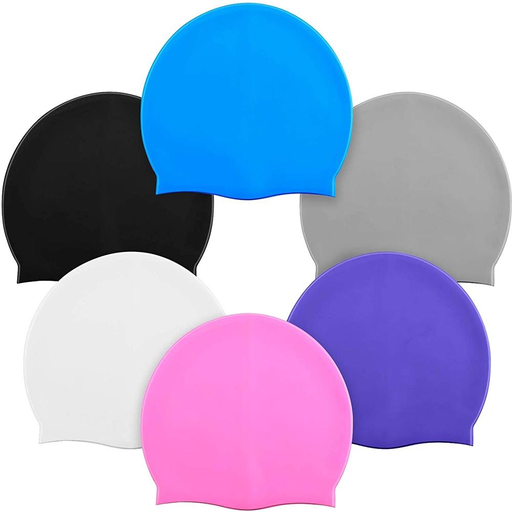 Unisex Adult Silicone Swim Cap Non-slip Swimming Cap - Color: Multi