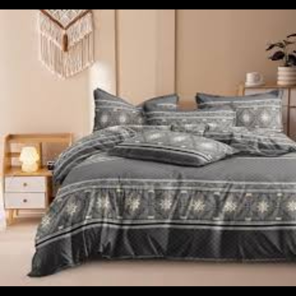 Glace Cotton Bedsheet - 80% Glace Cotton & 20% Cotton 108x108 Inch Assorted Print Washable King Size 210 Thread Count Plaid Style 2 Pillowcases