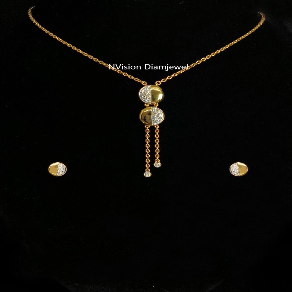 Natural Diamond Western Wear Chain Necklace Set