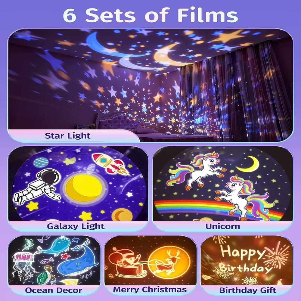 Star LED Projector Night Light For Kids 72 Light Modes
