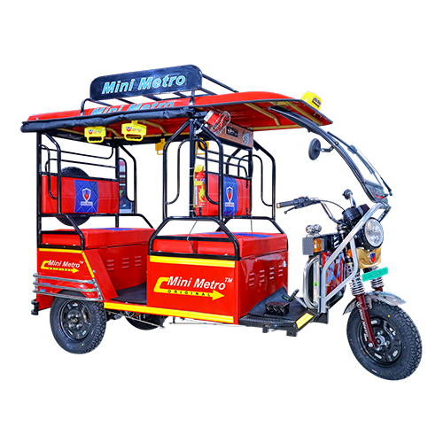 Red MS Sticker Mini Metro Electric Rickshaw