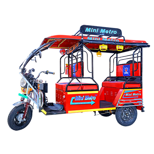 Red MS Sticker Mini Metro Electric Rickshaw