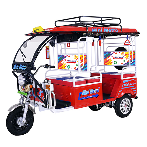 Red MS Sticker Mini Metro Electric Rickshaw