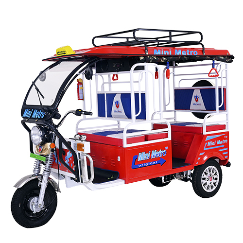 Red MS Sticker Mini Metro Electric Rickshaw