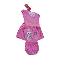 Kids Pink Cotton Frock Set