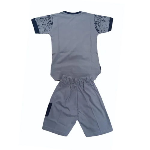 Baba Kids Grey Printed Suit Set