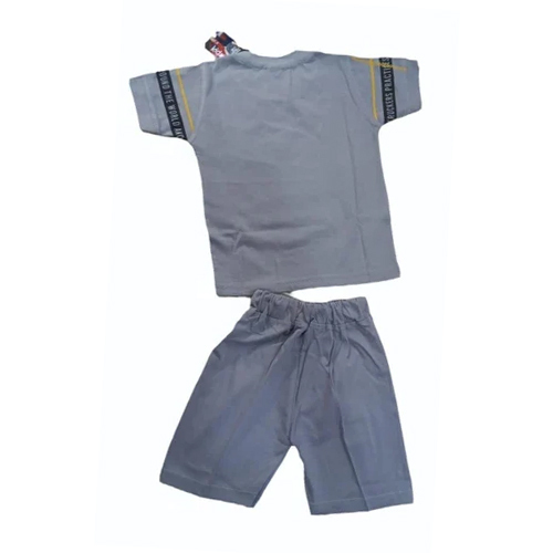 Baba Kids Grey Cotton Printed Suit Set