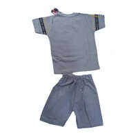 Baba Kids Grey Cotton Printed Suit Set
