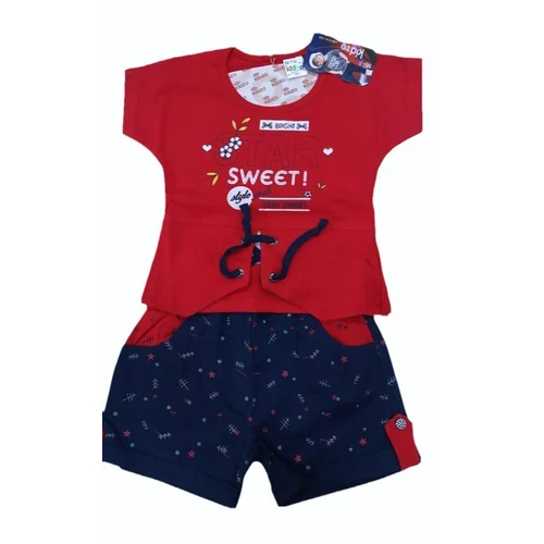 Baba Kids Printed Hosiery Suit Set