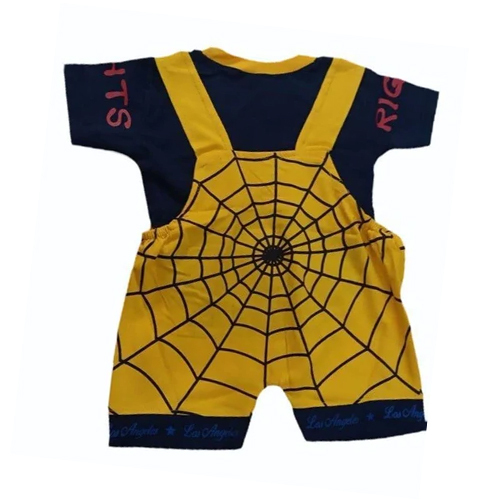 Kids Cotton Printed Dungarees