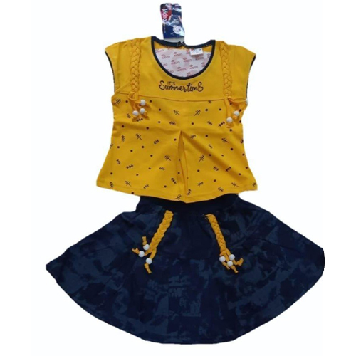 Girls Cotton Skirt Top Set - Age Group: 2-4 Years