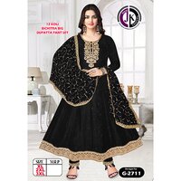 G-2711 12 Koli Bichitra Big Dupatta Pant Set - Color: Black