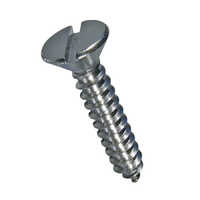 8mm Mild Steel Slotted Flat Head Screw - Color: Silver