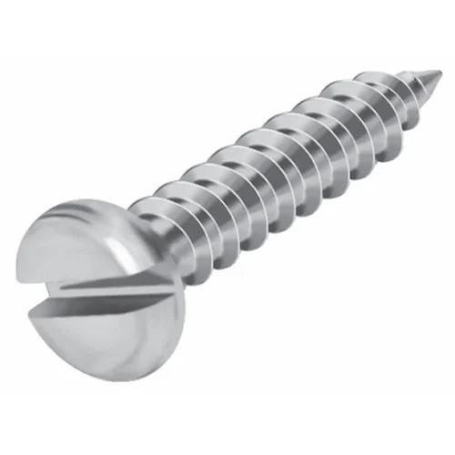 Ms Pan Head Screw - Mild Steel, Round-head, Polished Finish, Silver Color | High-quality Fasteners For Industrial Applications