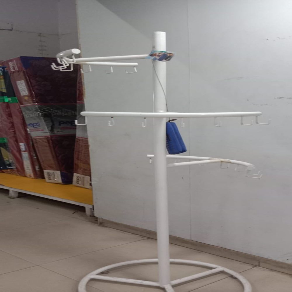 MS Hook Stand - Mild Steel | Adjustable Height, Versatile Design for Hanging Clothes, Bags, Jewelry and More, Freestanding or Wall-Mounted