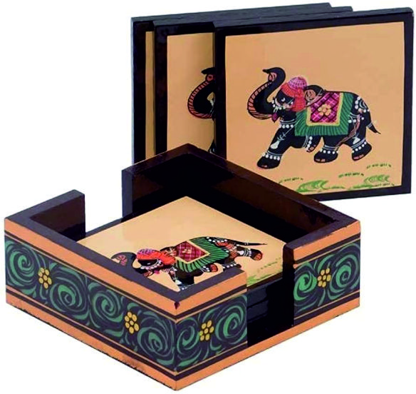 ELEPHANT DESIGN COASTER SET