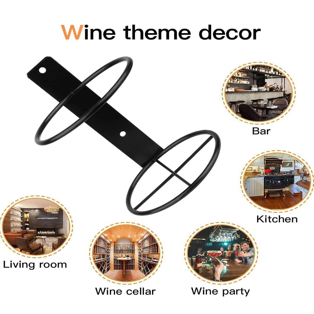 Iron Bottle Holder - Iron Material, Multi-bottle Capacity , Rust-resistant Coating For Indoor And Outdoor Use, Freestanding And Wall-mounted Design