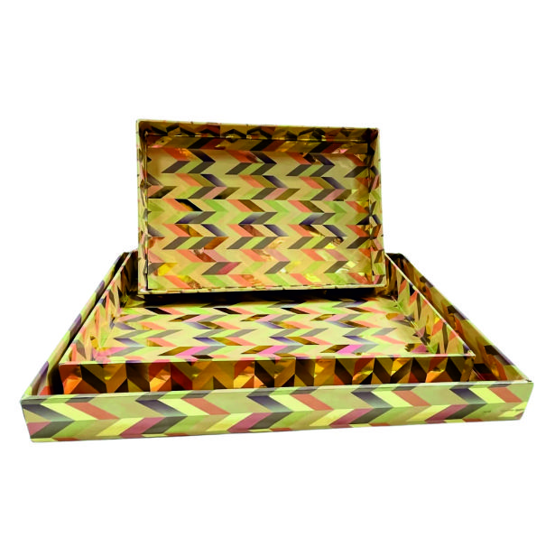 DECOATIVE WOODN TRAY SET OF 3 PIECE 