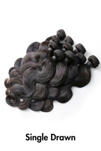 Double Drawn Full End Body Wave Unprocessed Hair Natural Black 3 Bundles
