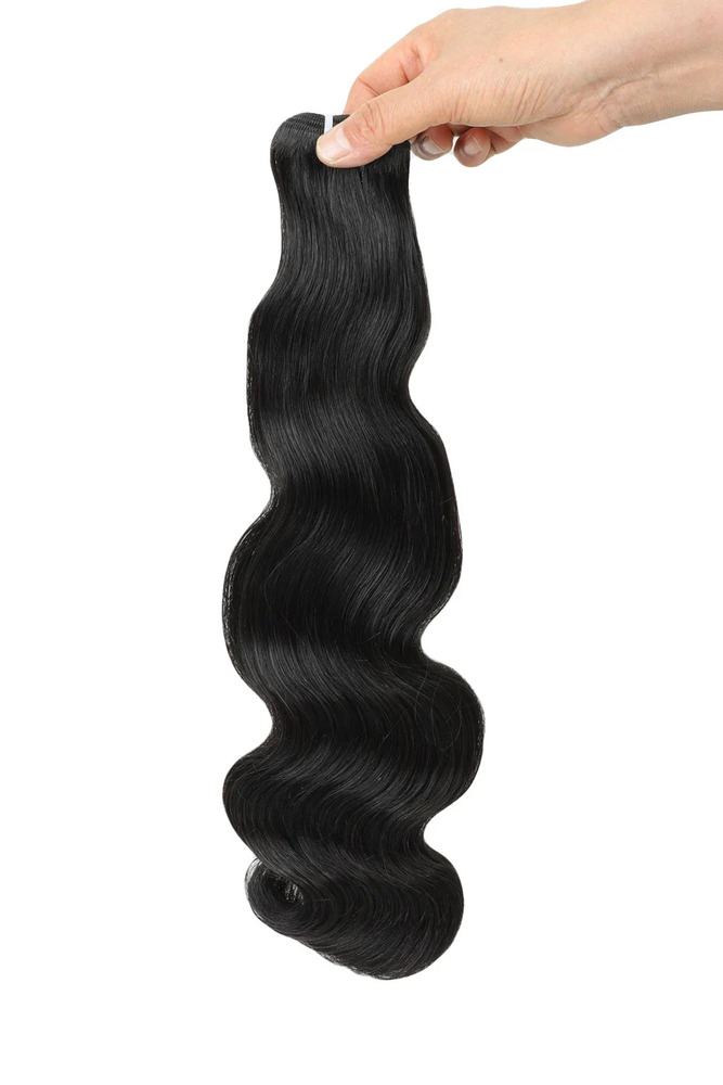 Double Drawn Full End Body Wave Unprocessed Hair Natural Black 3 Bundles