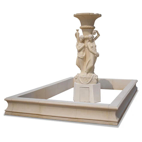 Outdoor Marble Fountain - Color: White