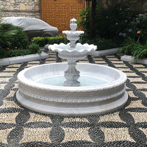 White Stone Fountain - Feature: Smooth Finishing