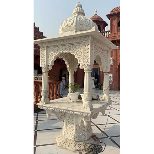 Outdoor Marble Mandir - Color: White