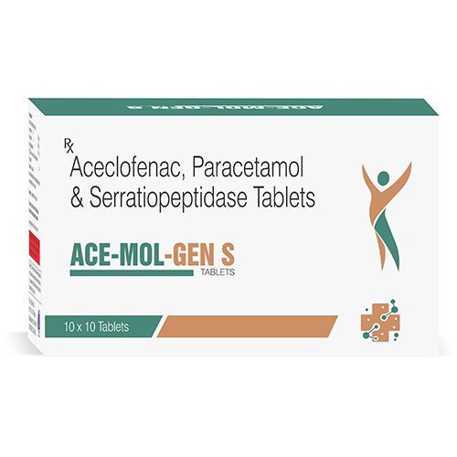 Aceclofenac Paracetamol And Serratiopeptidase Tablets - 10 x 10 Easy To Swallow Tablets | Pain Relief, Inflammation Reduction, Post-Operative Comfort