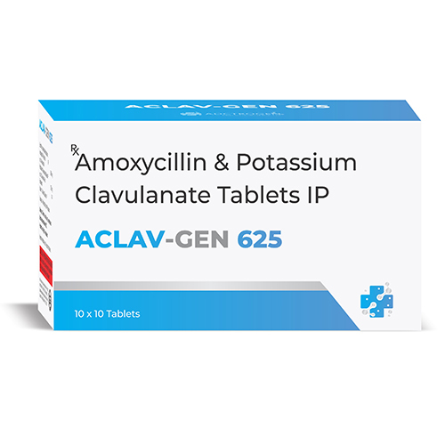 Amoxycillin And Potassium Clavulanate Tablets IP - 625 mg, Solid Tablets , Suitable For All Individuals, Dosage As Per Healthcare Professional Guidance, Pack of 10 x 10 Pieces, Store in Dry Place