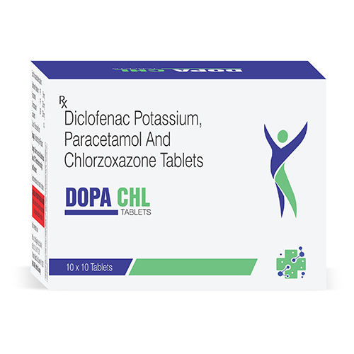 Diclofenac Potassium Paracetamol And Chlorzoxazone Tablets - 10 x 10 Pieces, Suitable For All, Dosage Guidelines As Suggested, Store In Dry Place