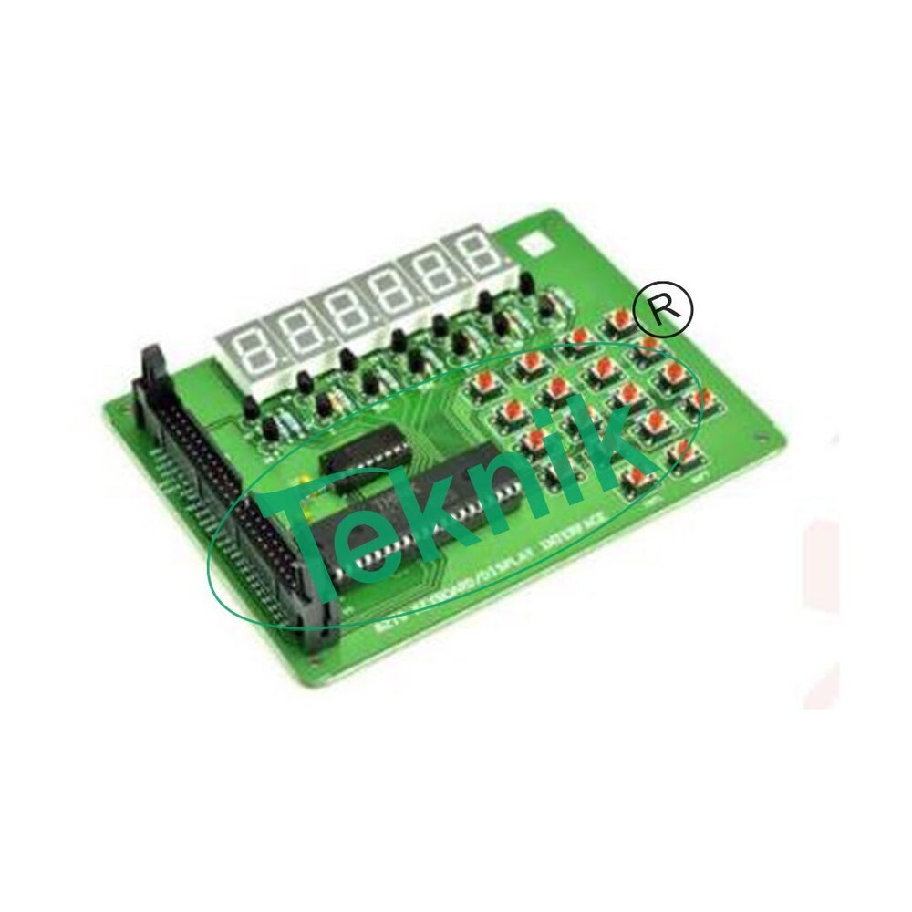 8279 Keyboard Display Controller Supply Card - 6 Seven Segment Display Interface, 18 Snap-on Keys | Simultaneous Operation, 3 Input Modes, 6 Byte Ram, Programmable Scan Timing, N-key Rollover