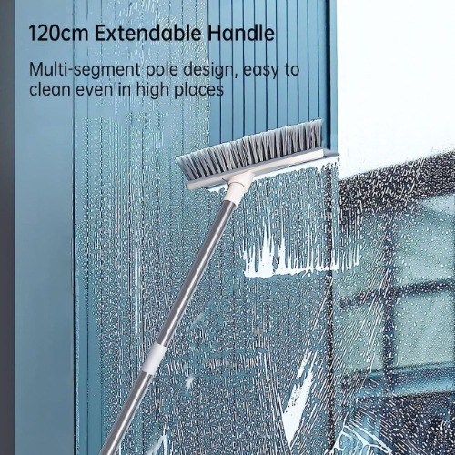 White Tiles Brush - Microfiber & Chenille Mop, 360-degree Swivel Handle, Washable Pads, Multi-surface Floor Cleaning Solution For Home & Office